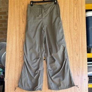 Zara Women's Wide Leg nylon Pants - Olive